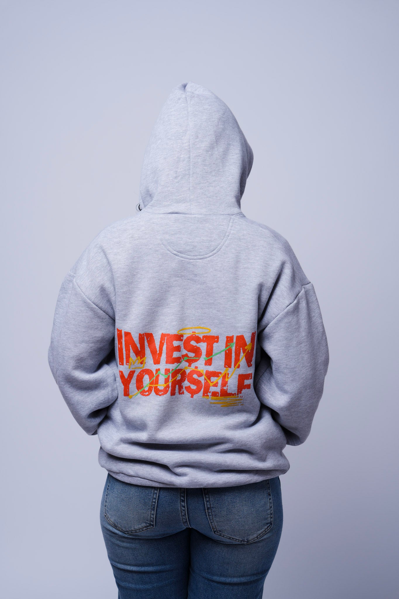 Grey invest in yourself hoodie